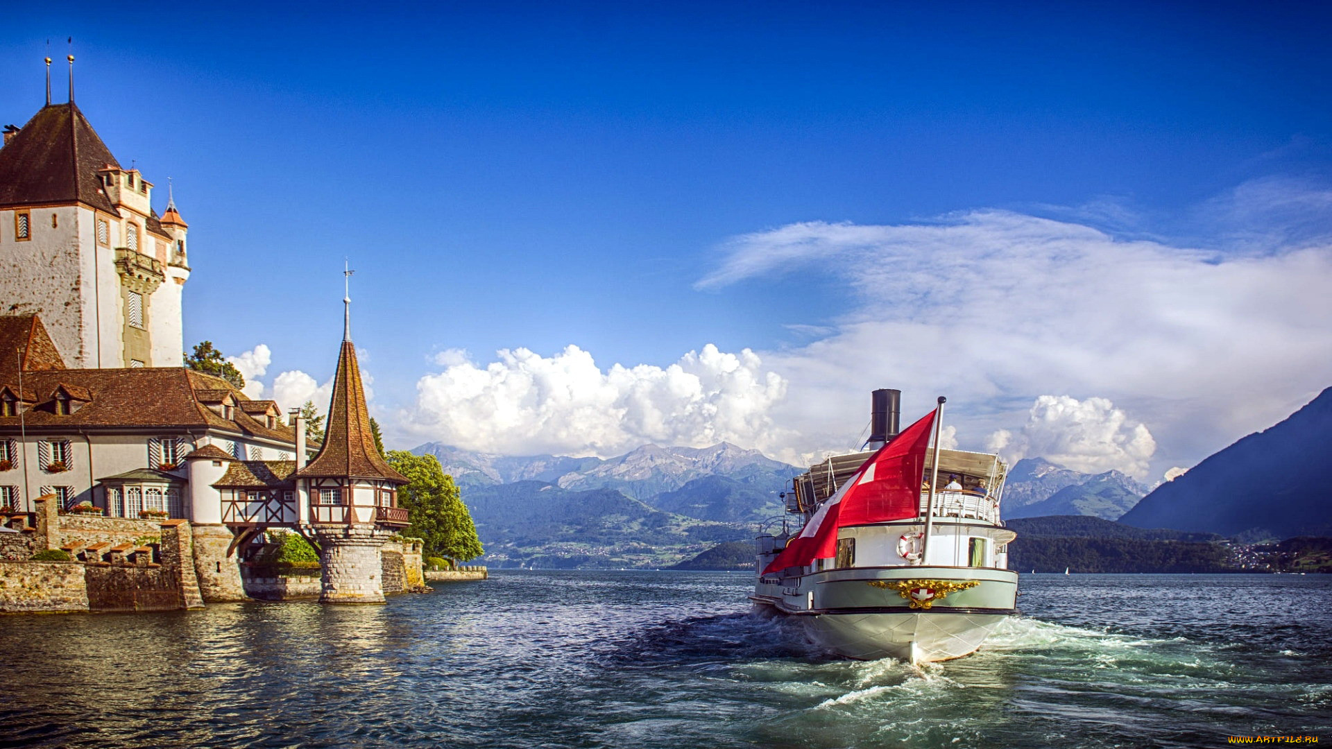 ,   , , oberhofen, castle, lake, thun, switzerland